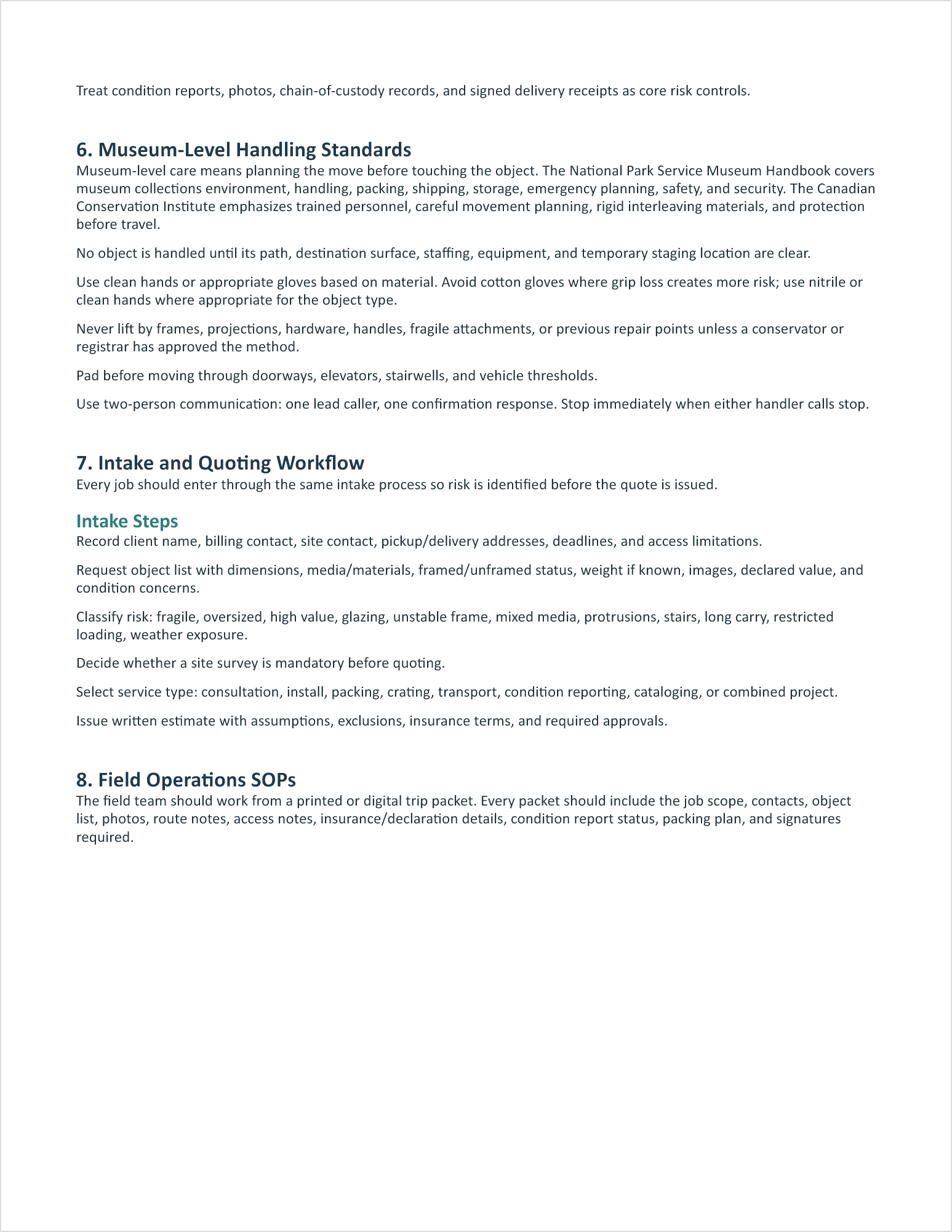 Arterial Logistics target markets and launch plan page